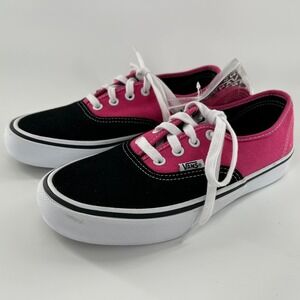 Vans Authentic Pro Skate Shoes Blk Suede Pink Canvas Ultracush HD Unisex M5.5 W7